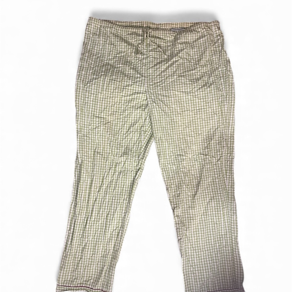 Checkered Pajamas/Pants with pink lace Trim